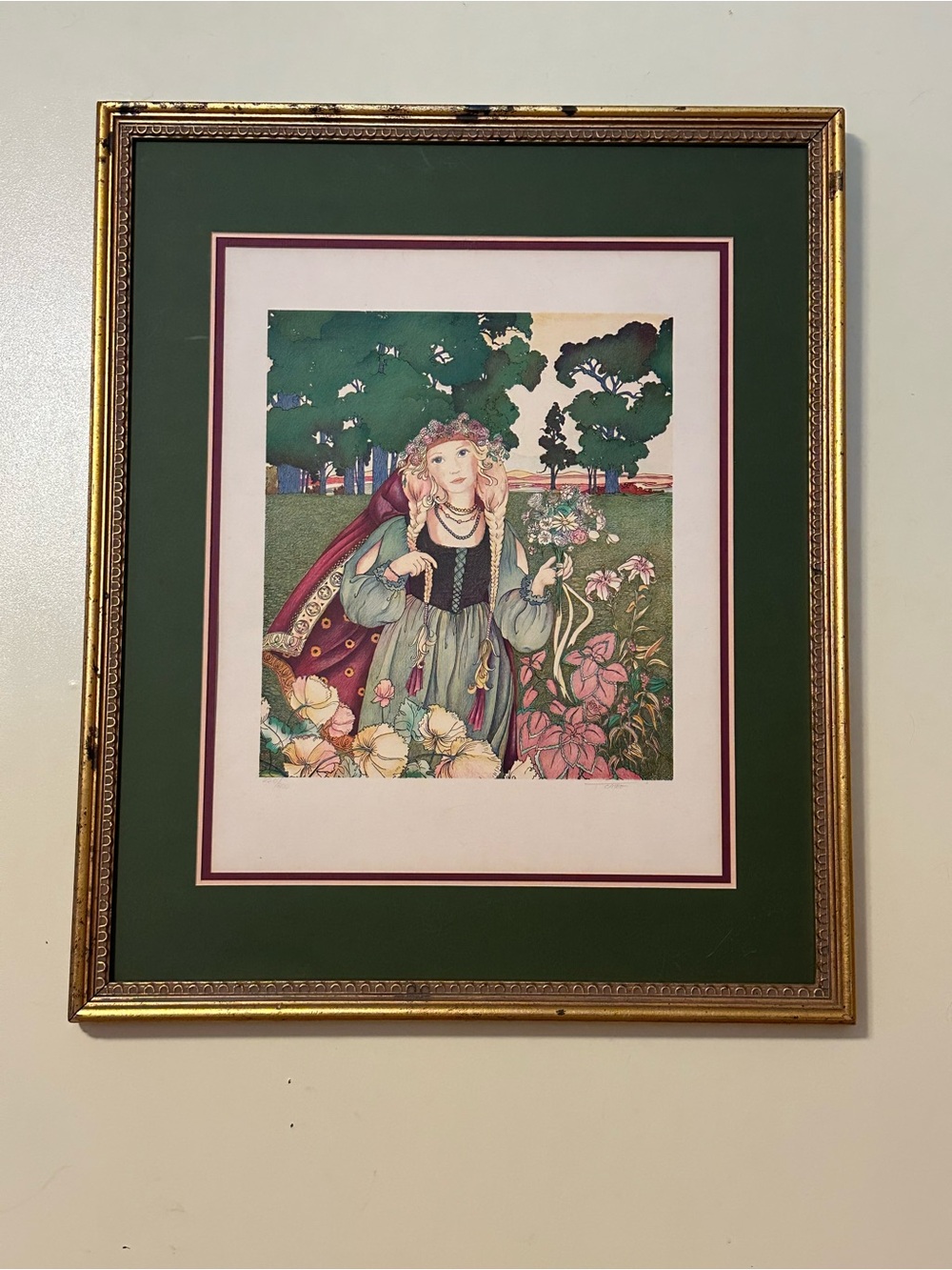 Woman with Flowers- Limited Edition Print - 220 of 300 signed & numbered